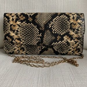 Halogen snakeskin leather purse